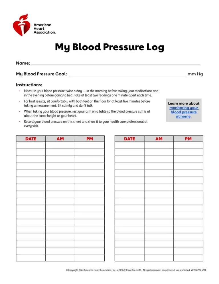 Blood Pressure Log